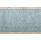 Plokščias austas bėgikas SISAL PATIO grotelių dizainas 3069 vandens mėlyna / smėlio spalvos