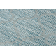 Plokščias austas bėgikas SISAL PATIO grotelių dizainas 3069 vandens mėlyna / smėlio spalvos