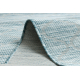 Flat woven Runner SIZAL PATIO trellis design 3069 aqua blue / beige