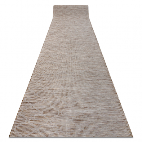 Tapis de couloir en cordes, tissé à plat PATIO Sisal, Treillis marocain, modèle 3069 naturel / beige