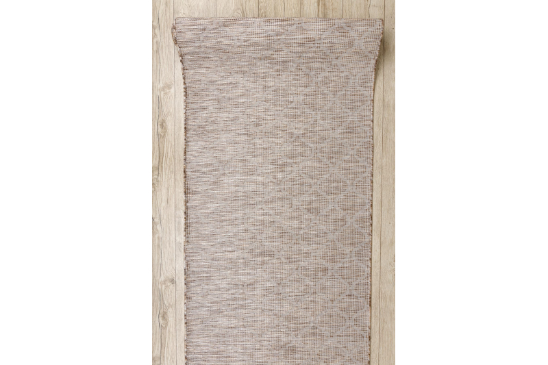 Alfombra de pasillo plano SISAL PATIO diseño Espaldera marroquí 3069 gris /  beige - Sisal