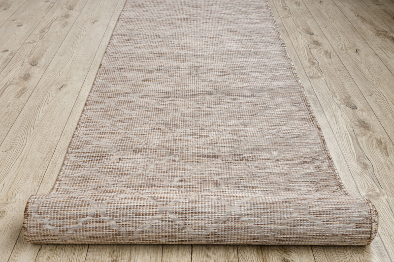 Alfombra de pasillo plano SISAL PATIO diseño Espaldera marroquí 3069 gris /  beige - Sisal