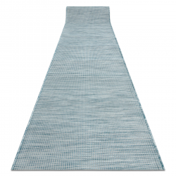 Corredor plano de tecido SISAL PATIO desenho uniforme 2778 azul aqua / bege