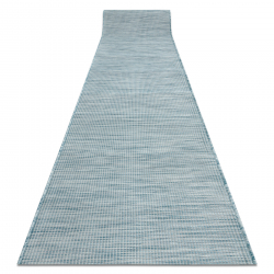 Плоский тканий бігун SISAL PATIO, рівномірний дизайн 2778 аква-блакитний / бежевий