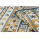 Teppich SISAL COOPER Aztekisch, Etno, Zickzack 22218 ecru / dunkelblau