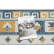 Sisal tapijt SISAL COOPER Azteeks, etnisch, Zigzag 22218 ecru / blauw