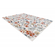 DISTIN 0123A rosa / polvo / blanca alfombra moderna - Abstracción, vintage, flecos