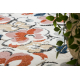 DISTIN 0123A rosa / polvo / blanca alfombra moderna - Abstracción, vintage, flecos