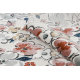 DISTIN 0123A rosa / polvo / blanca alfombra moderna - Abstracción, vintage, flecos