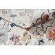 DISTIN 0123A rosa / polvo / blanca alfombra moderna - Abstracción, vintage, flecos