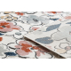 DISTIN 0123A rosa / polvo / blanca alfombra moderna - Abstracción, vintage, flecos