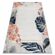 DISTIN 0843A covor modern alb / bleumarin / albastru - Ornament, cadru, vintage, franjuri