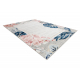 DISTIN 0843A covor modern alb / bleumarin / albastru - Ornament, cadru, vintage, franjuri