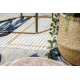 DISTIN 0843A covor modern alb / bleumarin / albastru - Ornament, cadru, vintage, franjuri