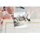 DISTIN 0843A covor modern alb / bleumarin / albastru - Ornament, cadru, vintage, franjuri