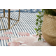 Struktūrinis kilimas BOTANIC 65240 Flamingas, lapai plokščios austos balkone, terasa - tamsiai mėlyna