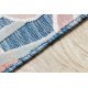 DISTIN 0845A bianco / blu navy / blu tappeto moderno - Astrazione, cornice, vintage, frange