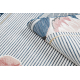 DISTIN 0845A bianco / blu navy / blu tappeto moderno - Astrazione, cornice, vintage, frange