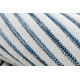 DISTIN 0845A bianco / blu navy / blu tappeto moderno - Astrazione, cornice, vintage, frange