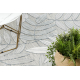 Teppich Strukturell BOTANIC 65241 Blätter flach gewebt für Balkon, Terrasse - grau
