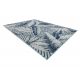 DISTIN 0849A azul marino / azul / blanca alfombra moderna - Olas, vintage, flecos