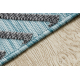 DISTIN 0849A navy blue / blue / white modern carpet - Waves, vintage, fringes