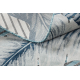 DISTIN 0849A azul marino / azul / blanca alfombra moderna - Olas, vintage, flecos