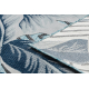 DISTIN 0849A azul marino / azul / blanca alfombra moderna - Olas, vintage, flecos