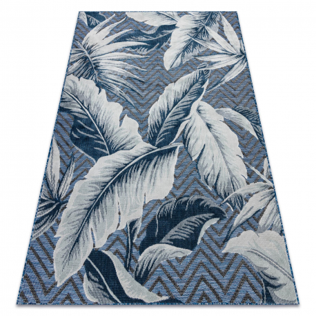 DISTIN 0833A sötétkék / kék / fehér modern szőnyeg - Boho, vintage, rojtok
