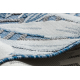DISTIN 0833A azul marino / azul / blanca alfombra moderna - Boho, vintage, flecos