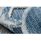 DISTIN 0833A navy blue / blue / white modern carpet - Boho, vintage, fringes