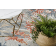 Carpet Structural BOTANIC 65262 Flowers, flat woven on the balcony, terrace - grey