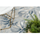 Teppich Strukturell BOTANIC 65265 Monstera-Blätter flach gewebt für Balkon, Terrasse - grau
