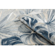 Carpet Structural BOTANIC 65265 Monstera leaves, flat woven on the balcony, terrace - grey