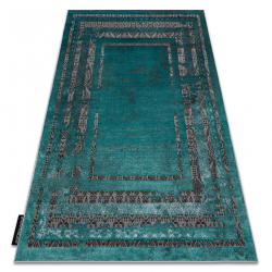 Modernus DE LUXE kilimas 1516 Rėmelis vintage - struktūrinis žalias / antracitas
