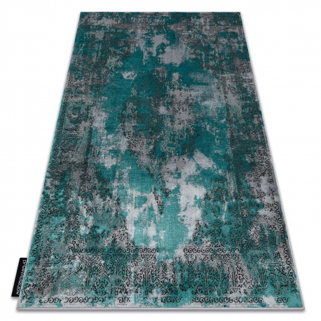 Modern DE LUXE carpet 6754 Abstraction - structural green / grey