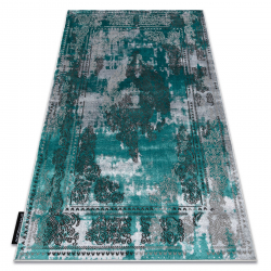 Modern DE LUXE carpet 6827 Abstraction, vintage - structural green / grey