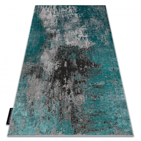 Moderný koberec DE LUXE 570 vintage - Štrukturálny zelená / antracit