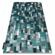 Moderný koberec DE LUXE 6768 Geometrický - Štrukturálny zelená / antracit