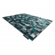 Moderni DE LUXE tepih 6768 geometrijski - strukturno zeleni / antracit 