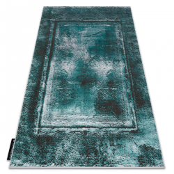 Moderní koberec DE LUXE 634 Rám vintage - Strukturální, zelená / antracit