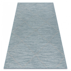 Koberec SISAL PATIO 3075 Diamanty ploché tkanie - akva modrá