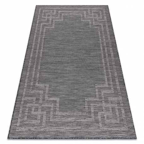 Carpet SISAL PATIO 3071 Greek frame Flat woven - black