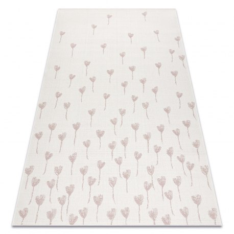 Carpet FLAT 48779/526 Flowers - cream pink