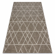Alfombra de cuerda sisal FLOORLUX 20508 Triángulos gris pardo/color champagne