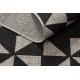 Alfombra de cuerda sisal FLOORLUX 20489 plateado/negro Triángulos