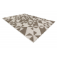 Alfombra de cuerda sisal FLOORLUX 20489 Triángulos color champagne/gris pardo