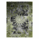 Moderní koberec VINCI 1407 Růžice vintage - Strukturální zelená / antracit