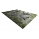 Tapis VINCI 1407 moderne Rosette vintage - Structural vert / anthracite
