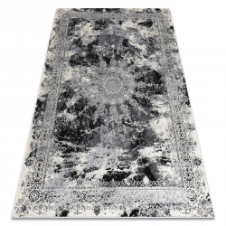 Modern carpet DUKE 51541 beige - Geometric, structured, very soft, fringes